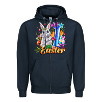 Navy MY easter Zipper Hoodie - CowhideDigitalArt