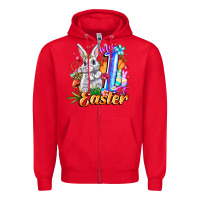 Red MY easter Zipper Hoodie - CowhideDigitalArt