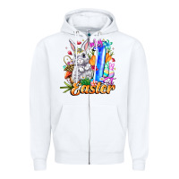 White MY easter Zipper Hoodie - CowhideDigitalArt