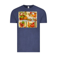 Vintage Denim Hello Fall pumpkins Vintage Tee - NancyCooperArtShop