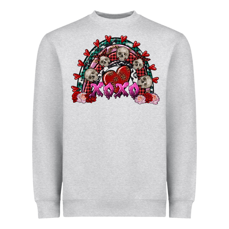Skull Xoxo Rainbow Valentine's Day Heavyweight Sweatshirt by FaDigitalArtStudio | Teevron