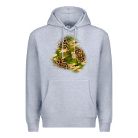Heather Grey camouflage and leopard patch  3 Premium Hoodie - BundleAndBundleShop