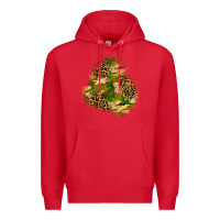 Red camouflage and leopard patch  3 Premium Hoodie - BundleAndBundleShop