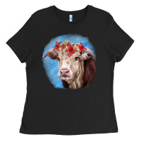Black Hereford Bull Ladies Tee - RanaPortraitStore