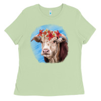 Matcha Hereford Bull Ladies Tee - RanaPortraitStore