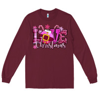Burgundy love christmas pink Long Sleeve Tee - CowGirlArtShop