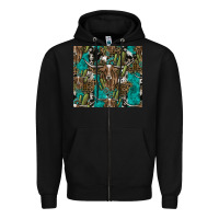 Black Longhorn Pattern Zipper Hoodie - CowhideDigitalArt