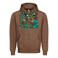 Chestnut Longhorn Pattern Zipper Hoodie - CowhideDigitalArt