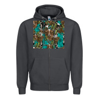 Smoke Longhorn Pattern Zipper Hoodie - CowhideDigitalArt