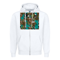 White Longhorn Pattern Zipper Hoodie - CowhideDigitalArt
