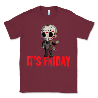 Burgundy Funny Friday 13th Funny Halloween Horror Classic Tee - lanVoArt