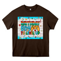 Chocolate Brown birthday boy to level up Heavy Core Tee - JahusDesignShop
