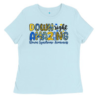 Baby Blue down right amazing down syndrome awareness Ladies Tee - Artiststas
