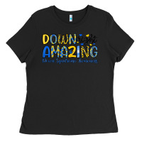 Black down right amazing down syndrome awareness Ladies Tee - Artiststas