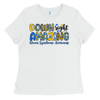 White down right amazing down syndrome awareness Ladies Tee - Artiststas