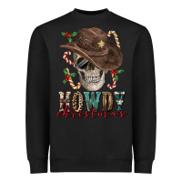 Black howdy christmas skull Heavyweight Sweatshirt - FaDigitalArtStudio
