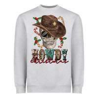 Howdy Christmas Skull Heavyweight Sweatshirt | Teevron