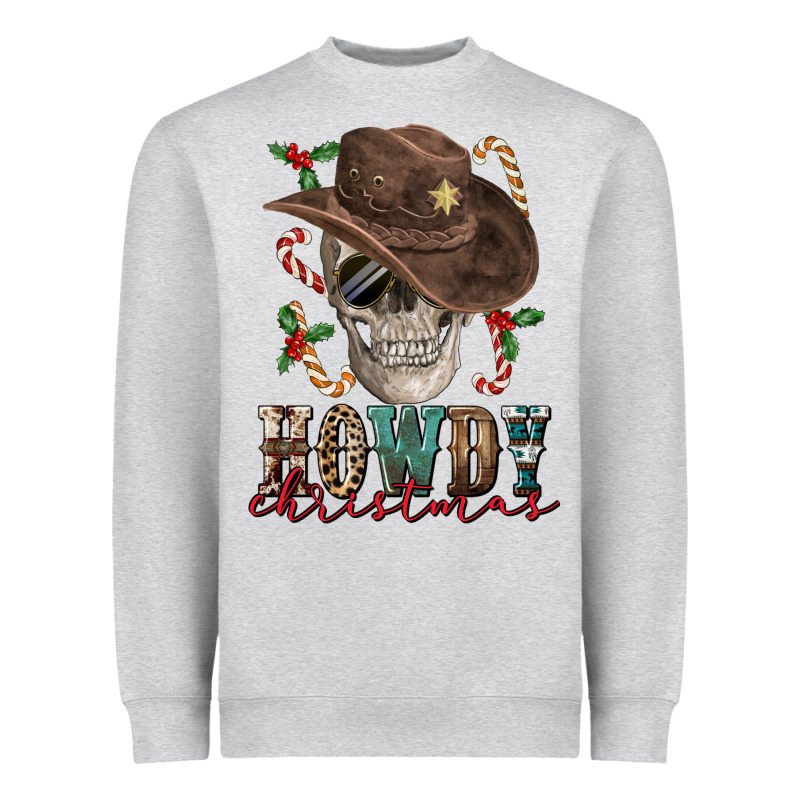 Howdy Christmas Skull Heavyweight Sweatshirt by FaDigitalArtStudio | Teevron