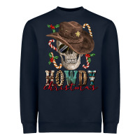 Navy howdy christmas skull Heavyweight Sweatshirt - FaDigitalArtStudio