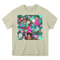 Mossy Hairdresser Gnomes With Hearts And Pearls With Leopard Heavy Core Tee - BundleAndBundleShop