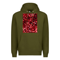 Army Green red glitter party sequins Premium Hoodie - lanVoArt