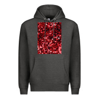 Charcoal Heather red glitter party sequins Premium Hoodie - lanVoArt