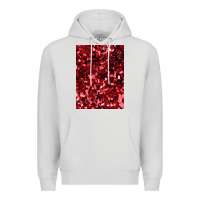 Dove Grey red glitter party sequins Premium Hoodie - lanVoArt