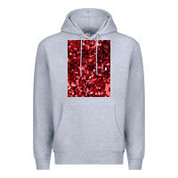 Heather Grey red glitter party sequins Premium Hoodie - lanVoArt