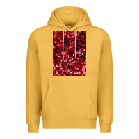 Mustard red glitter party sequins Premium Hoodie - lanVoArt