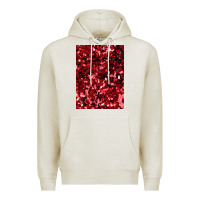 Oatmeal Heather red glitter party sequins Premium Hoodie - lanVoArt