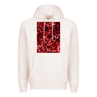 Pale Pink red glitter party sequins Premium Hoodie - lanVoArt