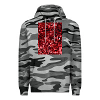 Slate Camo red glitter party sequins Premium Hoodie - lanVoArt