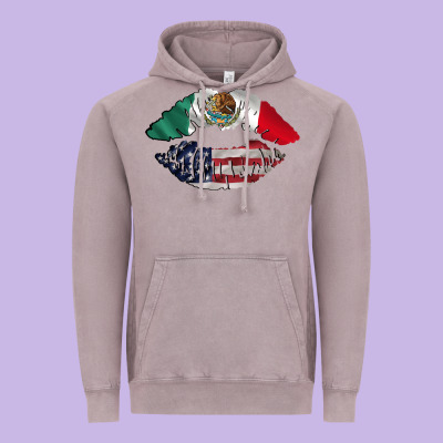Mexico Usa Lips Vintage Hoodie Designed By Tumblerdesignbyshophia