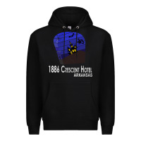 Black 1886 Crescent Hotel Eureka Springs Arkansas USA Halloween Haunted Bat  Premium Hoodie - lanVoArt