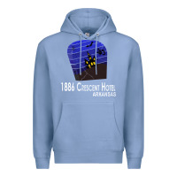 Colony Blue 1886 Crescent Hotel Eureka Springs Arkansas USA Halloween Haunted Bat  Premium Hoodie - lanVoArt