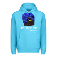 Ocean Blue 1886 Crescent Hotel Eureka Springs Arkansas USA Halloween Haunted Bat  Premium Hoodie - lanVoArt