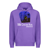 Purple 1886 Crescent Hotel Eureka Springs Arkansas USA Halloween Haunted Bat  Premium Hoodie - lanVoArt