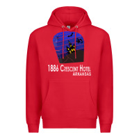 Red 1886 Crescent Hotel Eureka Springs Arkansas USA Halloween Haunted Bat  Premium Hoodie - lanVoArt