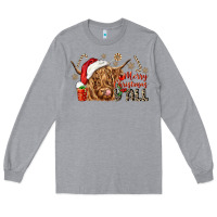 Heather Grey merry christmas yall Long Sleeve Tee - CowGirlArtShop