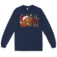 Navy merry christmas yall Long Sleeve Tee - CowGirlArtShop