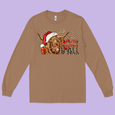 Merry Christmas Yall Long Sleeve Tee Designed By Cowgirlartshop