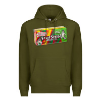 Army Green old school fruit stripe gum Premium Hoodie - lanVoArt
