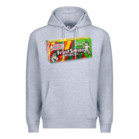 Heather Grey old school fruit stripe gum Premium Hoodie - lanVoArt