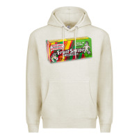 Oatmeal Heather old school fruit stripe gum Premium Hoodie - lanVoArt