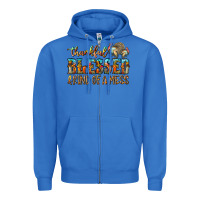 True Royal Thankful Blessed And Kind Of A Mess Zipper Hoodie - CowhideDigitalArt