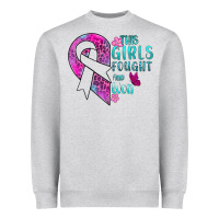 Heather Grey This Girls Fought and Won Cancer Heavyweight Sweatshirt - BundleAndBundleShop