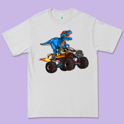 Monster Truck And  T Rex Dinosaur Premium Tee Designed By Artiststas