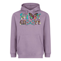 Lavender stay groovy with butterfly peace sign and flowers Heavyweight Hoodie - Artiststas
