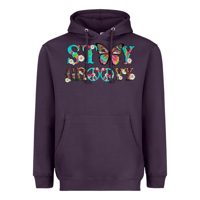 Stay Groovy With Butterfly Peace Sign And Flowers Heavyweight Hoodie by Artiststas | Teevron