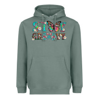 Sage stay groovy with butterfly peace sign and flowers Heavyweight Hoodie - Artiststas